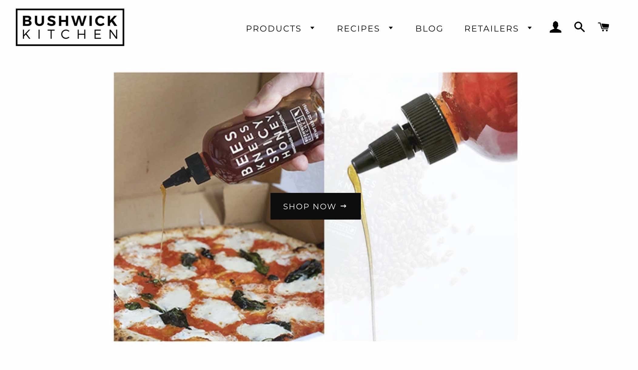 Commerce business Bushwick Kitchen's online store landing page.