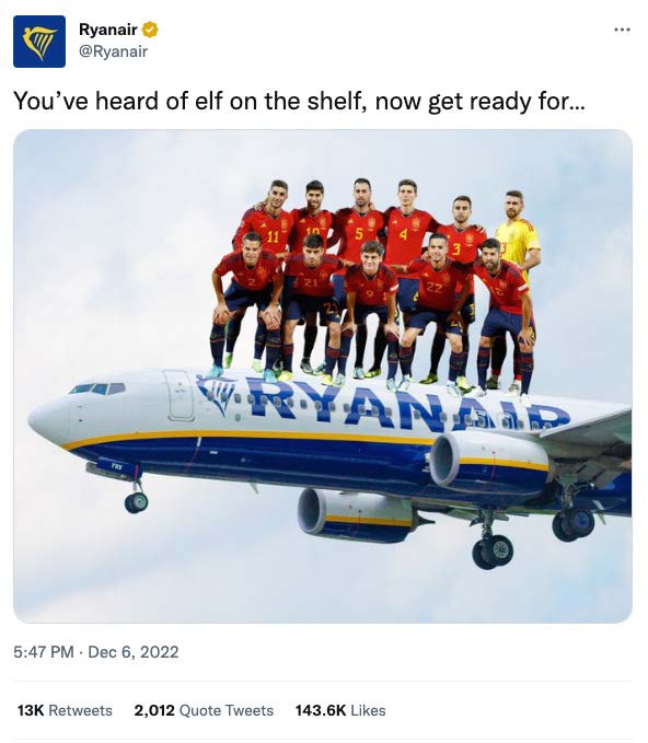 Ryanair – elf on the shelf