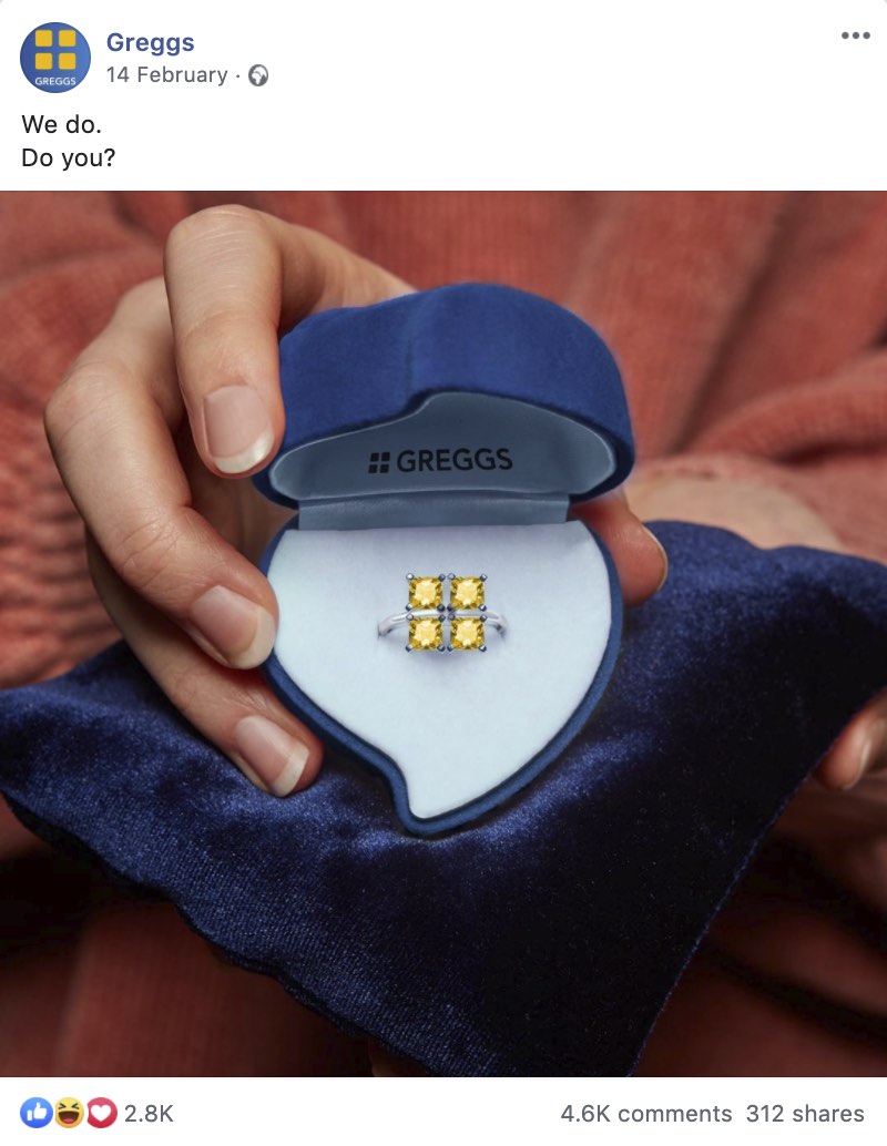 Greggs takes Valentines Day content by storm