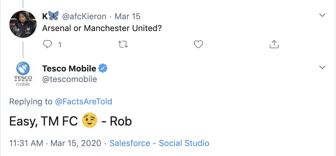 Tesco Mobile cracking jokes with football fans